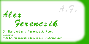 alex ferencsik business card